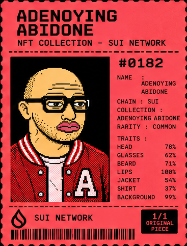 CLASS OF CHAOS — Adenoying Abidone pixel receipt artwork